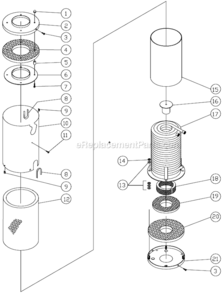 Boiler Assembly Diagram and Parts List for HU-3004-0M31  Mi-T-M Pressure Washer
