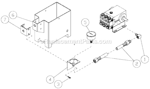 Pressure Gauge Diagram and Parts List for HU-3004-0M31  Mi-T-M Pressure Washer