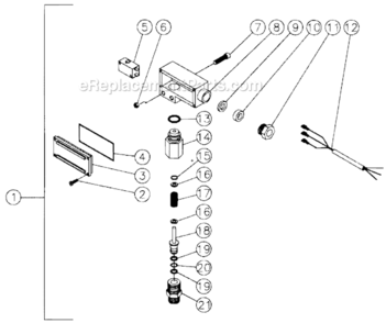 Pressure Switch Diagram and Parts List for HU-3004-0M31  Mi-T-M Pressure Washer