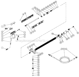 Gun/Wand Assembly Diagram and Parts List for HU-3004-0M31  Mi-T-M Pressure Washer