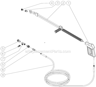 Part Location Diagram of 16-0446 Mi-T-M Gun Assy Complete