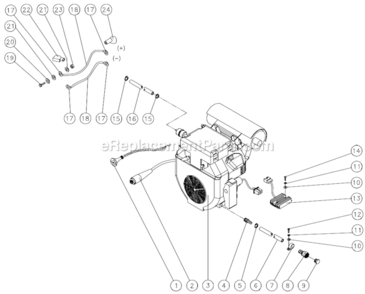 Engine Assembly After S/N 15013196 Diagram and Parts List for HVSSERIES  Mi-T-M Pressure Washer
