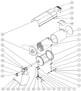 Heat Exchanger Assembly Before S/N 15009977 Diagram and Parts List for HVSSERIES  Mi-T-M Pressure Washer