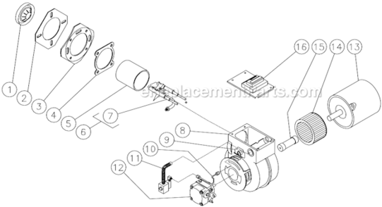 Burner Assembly Before S/N 15008085 Diagram and Parts List for HVSSERIES  Mi-T-M Pressure Washer