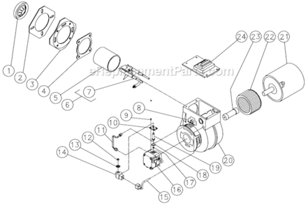 Burner Assembly After S/N 15008085 And After S/N 15008463 Diagram and Parts List for HVSSERIES  Mi-T-M Pressure Washer