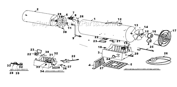 Part Location Diagram of 68-6060 Mi-T-M Handle Assembly