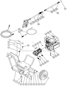 Frame Assembly Diagram and Parts List for WP-2003-0MHB  Mi-T-M Pressure Washer