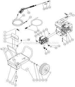 Frame Assembly After S/N 10070000 Diagram and Parts List for WP-2403-3MHB  Mi-T-M Pressure Washer