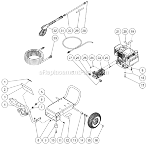 Frame Assembly Before S/N 10397982 Diagram and Parts List for WP-2500-4MHB  Mi-T-M Pressure Washer