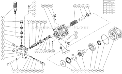 Pump Assembly After S/N 10079329 Diagram and Parts List for WP-2550-3MBB  Mi-T-M Pressure Washer