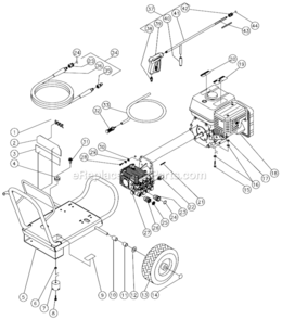 Frame Assembly After S/N 10070000 Diagram and Parts List for WP-3000-0MVB  Mi-T-M Pressure Washer