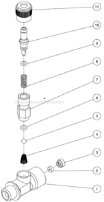 Detergent Injector Diagram and Parts List for WP-3500-0MVB  Mi-T-M Pressure Washer