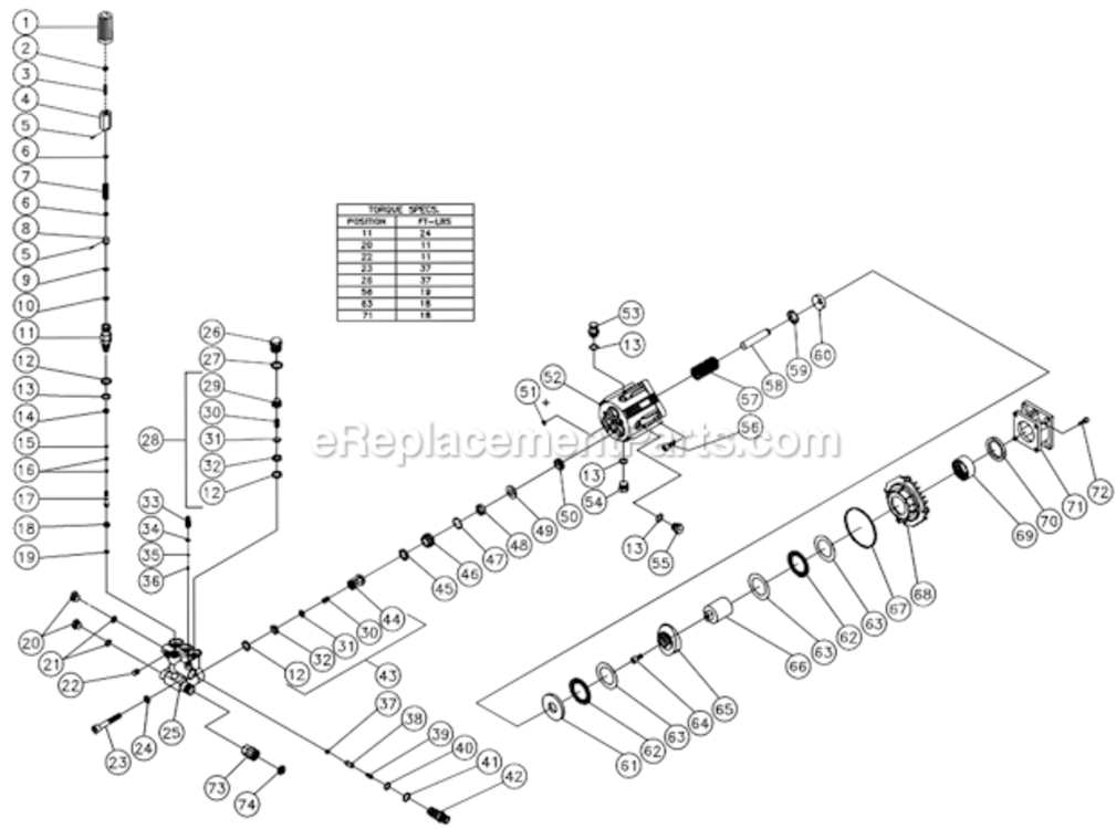 Pump Assembly Before S/N 10079329 Diagram and Parts List for WP-2003-1MHB  Mi-T-M Pressure Washer