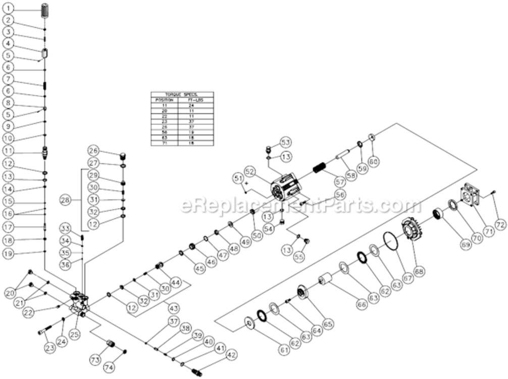 Pump Assembly Before S/N 10079329 Diagram and Parts List for WP-2400-3MIB  Mi-T-M Pressure Washer