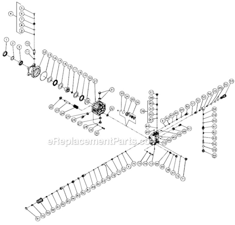 Pump Assembly Diagram and Parts List for WP-2403-0MHB  Mi-T-M Pressure Washer