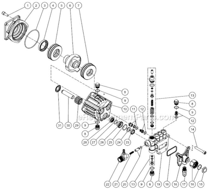 Page D Diagram and Parts List for WP-2500-4MHB  Mi-T-M Pressure Washer