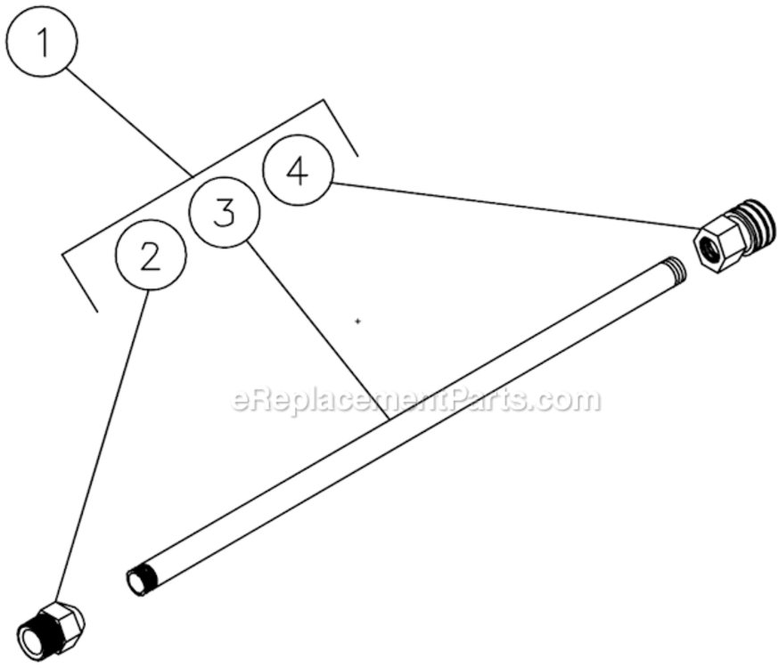 Lance Assembly Diagram and Parts List for WP-2700-3MIB  Mi-T-M Pressure Washer