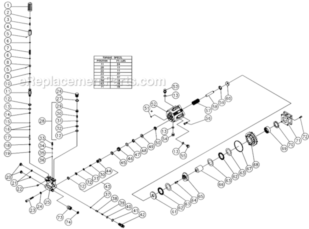 Pump Assembly Before S/N 10079329 Diagram and Parts List for WP-2703-3MHB  Mi-T-M Pressure Washer