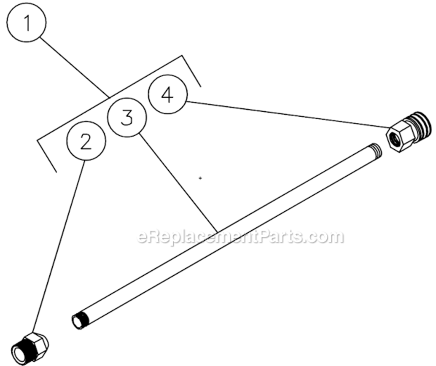 Lance Assembly Diagram and Parts List for WP-2703-3MRB  Mi-T-M Pressure Washer