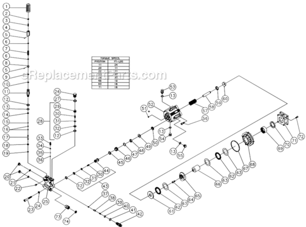 Pump Assembly Before S/N 10079329 Diagram and Parts List for WP-2703-3MRB  Mi-T-M Pressure Washer
