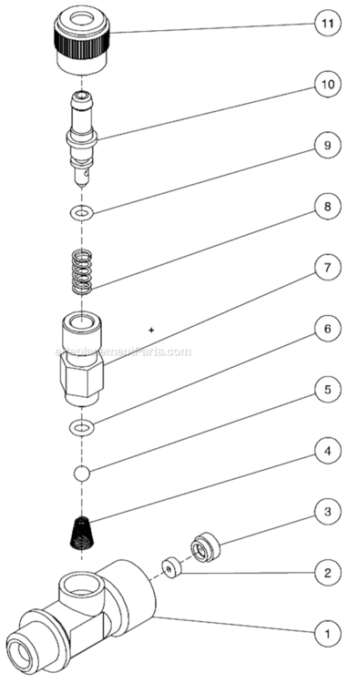 Detergent Injector Diagram and Parts List for WP-3504-0MHB  Mi-T-M Pressure Washer