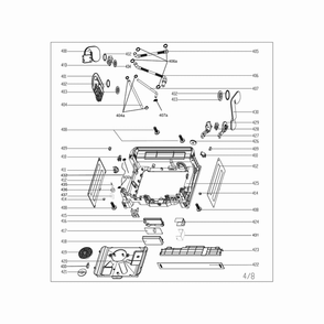 Base Tray/Main Control Panel Assembly Diagram and Parts List for MDT24H3AST  Midea Dishwasher