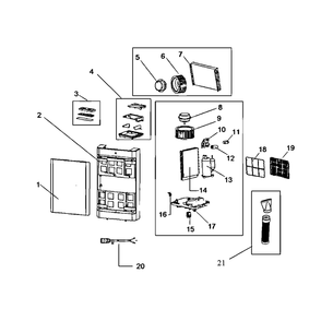 Cabinet Assembly Diagram and Parts List for MPM3-10CR-BB6  Midea Air Conditioner