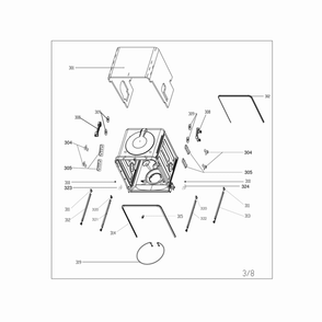 Tub Assembly Diagram and Parts List for MDT24H3AST  Midea Dishwasher