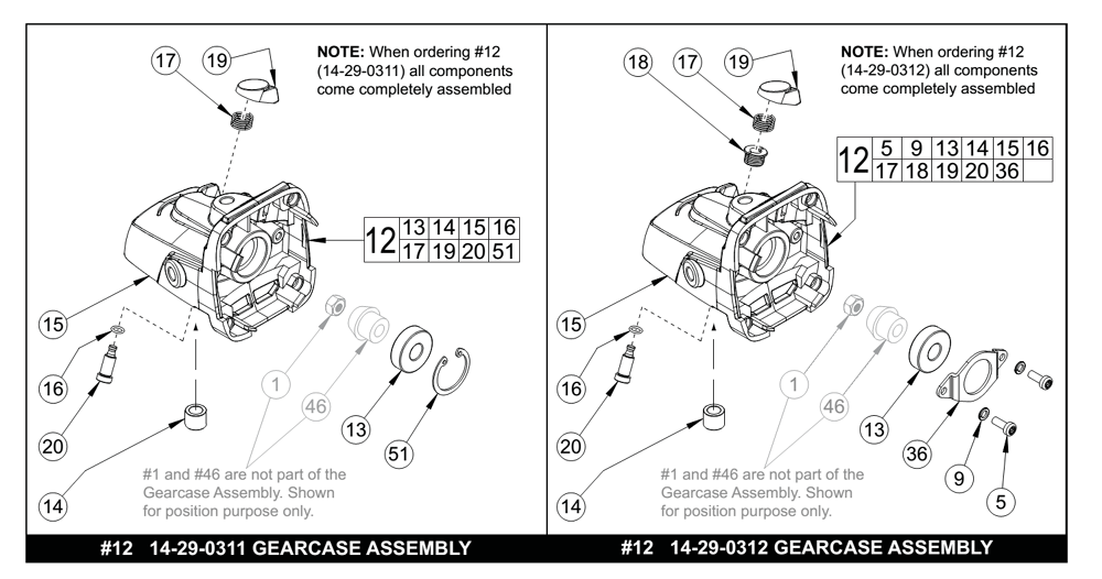 Fig-1 Diagram and Parts List for 6123-30 B67B Milwaukee Angle Grinder