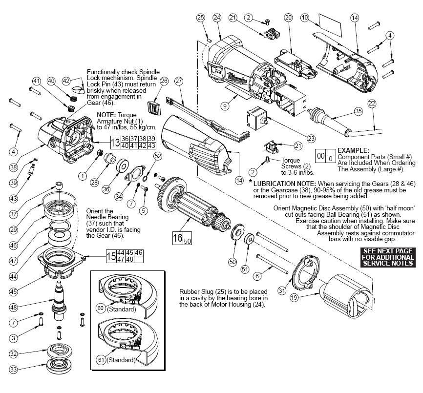 Fig-0 Diagram and Parts List for 6160-33  Milwaukee Angle Grinder