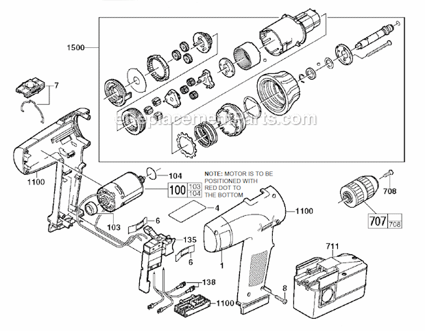 Page A Diagram and Parts List for 0502-20  Milwaukee Cordless Drill