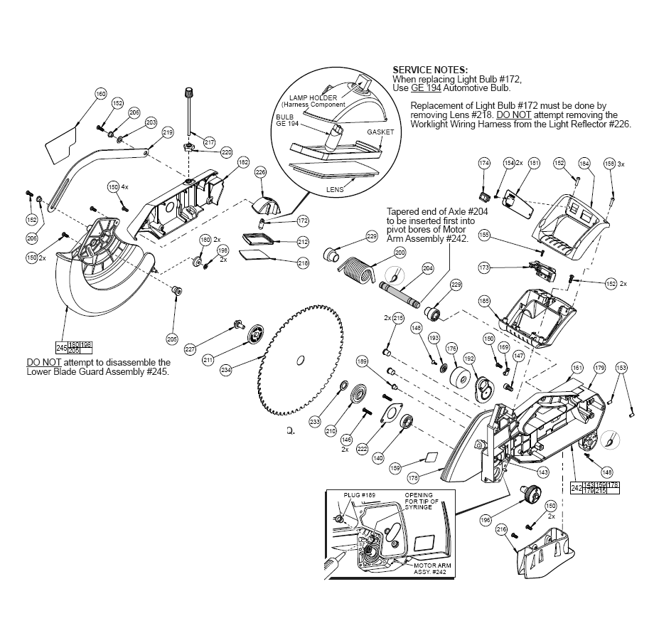 Fig-5 Diagram and Parts List for 6955-20  Milwaukee Saw