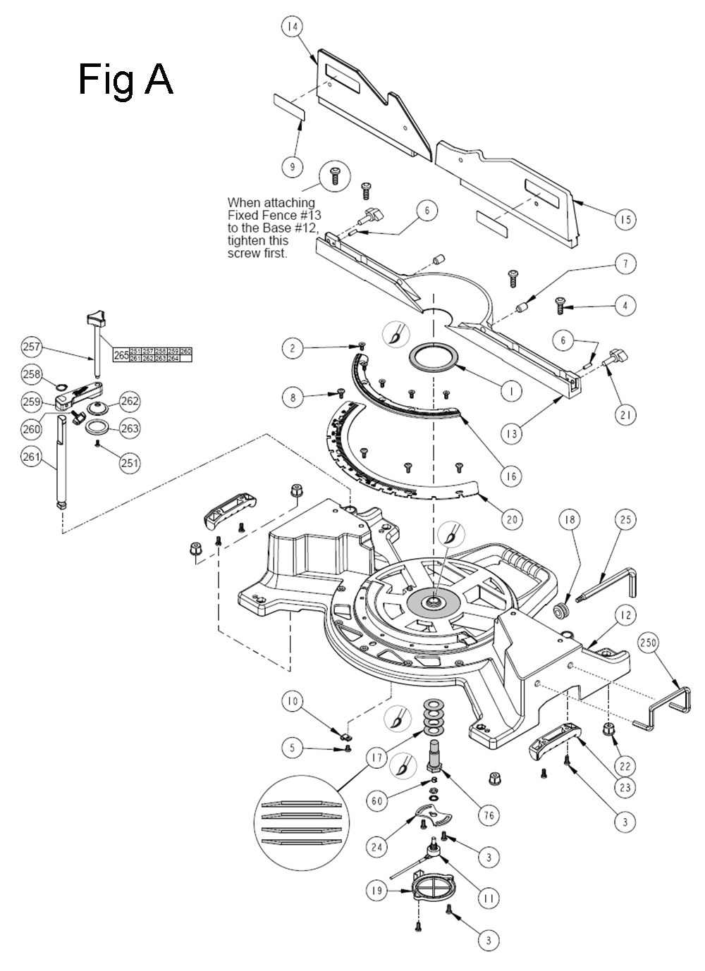 Fig-1 Diagram and Parts List for 6955-20 B26C Milwaukee Beveler