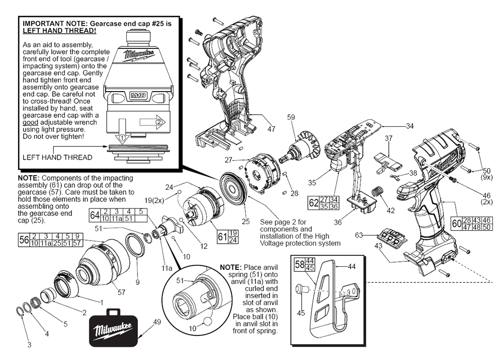 Fig-0 Diagram and Parts List for 2653-20 E42D Milwaukee Impact Driver