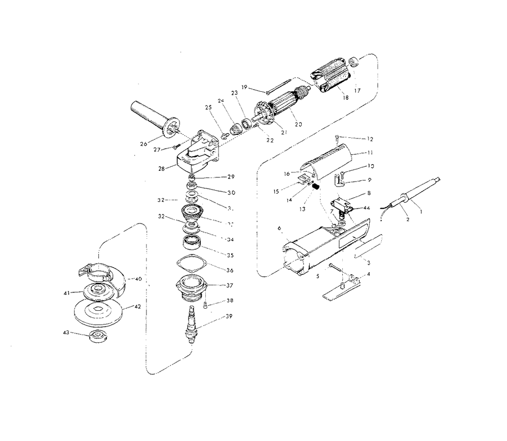 5-Inch D.I. Sander-Grinder Diagram and Parts List for 6146-30 684-5889 Milwaukee Sander Grinder