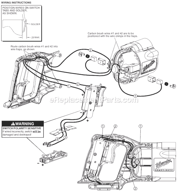 Page B Diagram and Parts List for 0721-21 SER A73A Milwaukee Cordless Drill