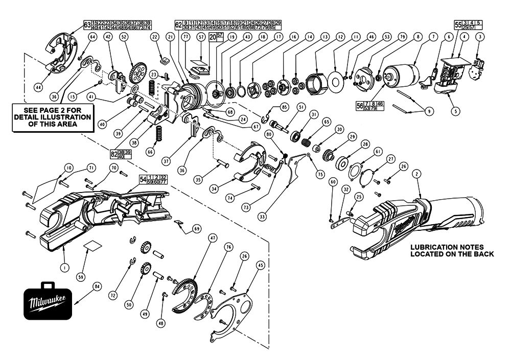 Fig-0 Diagram and Parts List for 2471-059 D30B Milwaukee Miscellaneous
