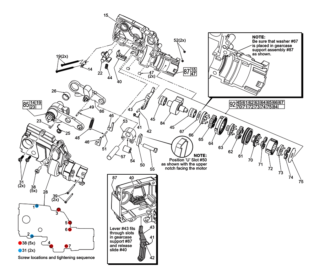 Fig-1 Diagram and Parts List for 2472-059 E81B Milwaukee Nibbler & Shears