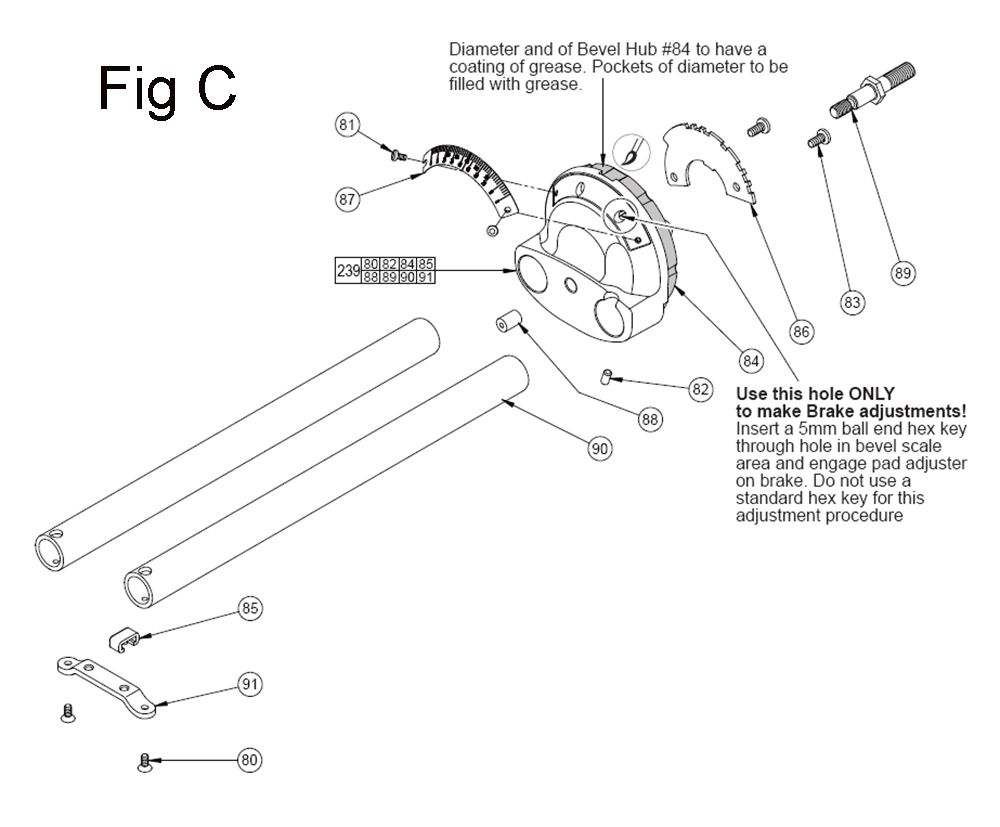 Fig-3 Diagram and Parts List for 6955-20 B26C Milwaukee Beveler