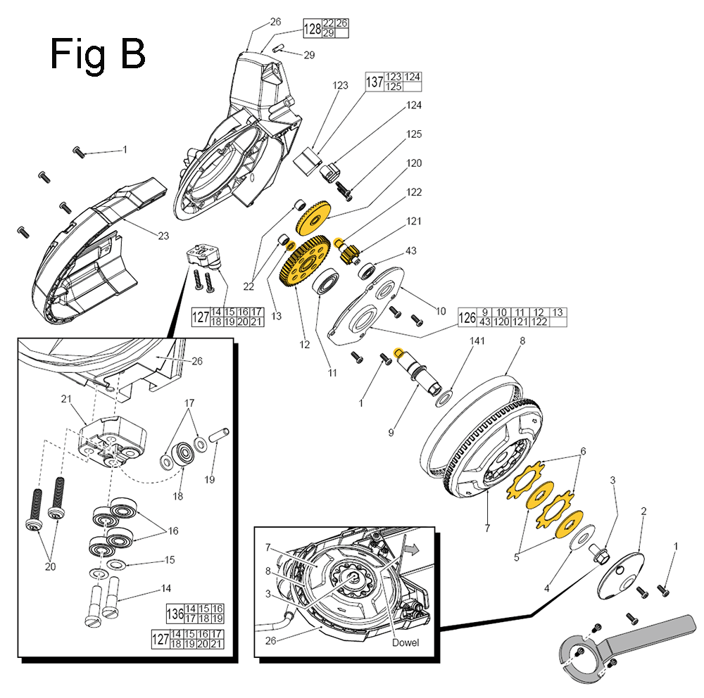 Fig-2 Diagram and Parts List for 6232-20 D51C Milwaukee Saw