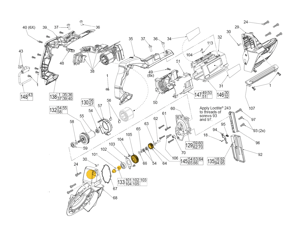 Fig-0 Diagram and Parts List for 2729-21 F83A Milwaukee Saw
