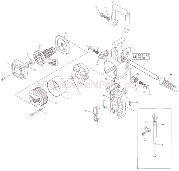 Page B Diagram and Parts List for 1670-1 SER 472D Milwaukee Electric Drill