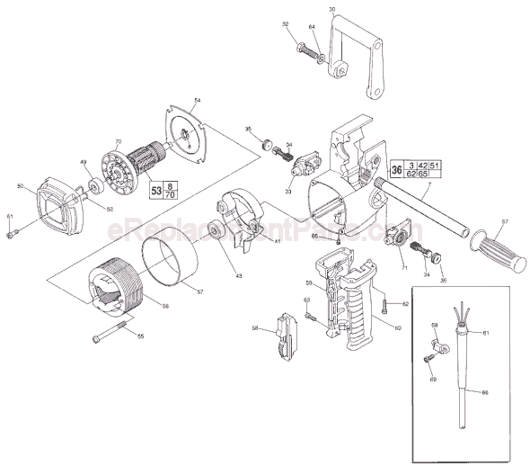 Page B Diagram and Parts List for 1675-1 SER 413A Milwaukee Electric Drill