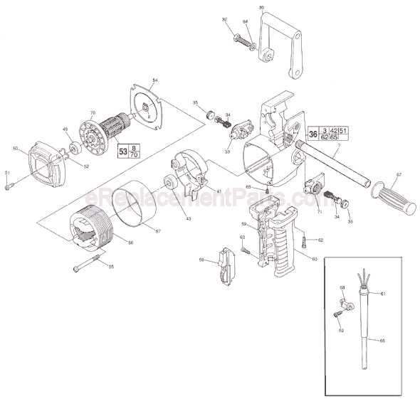 Page B Diagram and Parts List for 1675-1 SER 413B Milwaukee Electric Drill