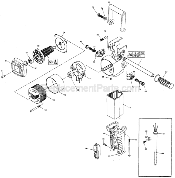 Page B Diagram and Parts List for 1679-01 SER 915A Milwaukee Electric Drill