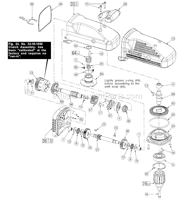 Page B Diagram and Parts List for 1680-20 SER 407B Milwaukee Electric Drill