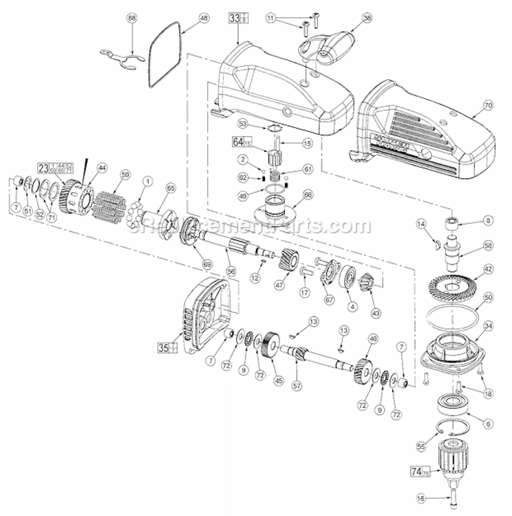 Page B Diagram and Parts List for 1680-21  Milwaukee Drill Press