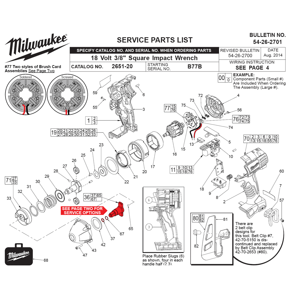 Fig-0 Diagram and Parts List for 2651-22 B77B Milwaukee Impact Driver