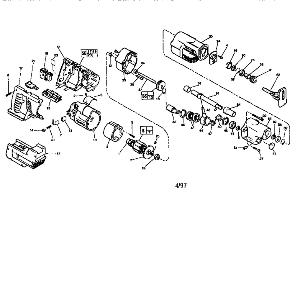 Unit Parts Diagram and Parts List for 6516-02TYPEA  Milwaukee Reciprocating Saw