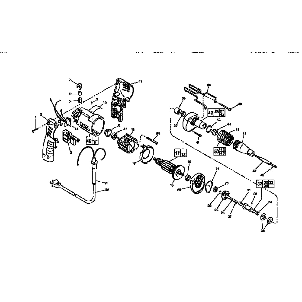 Unit Parts Diagram and Parts List for 6758-1TYPEC  Milwaukee Screwdriver
